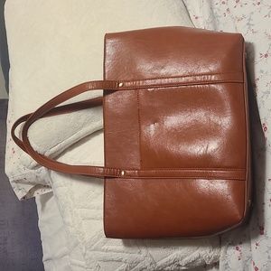 Purse, burnt orange with leppard print
